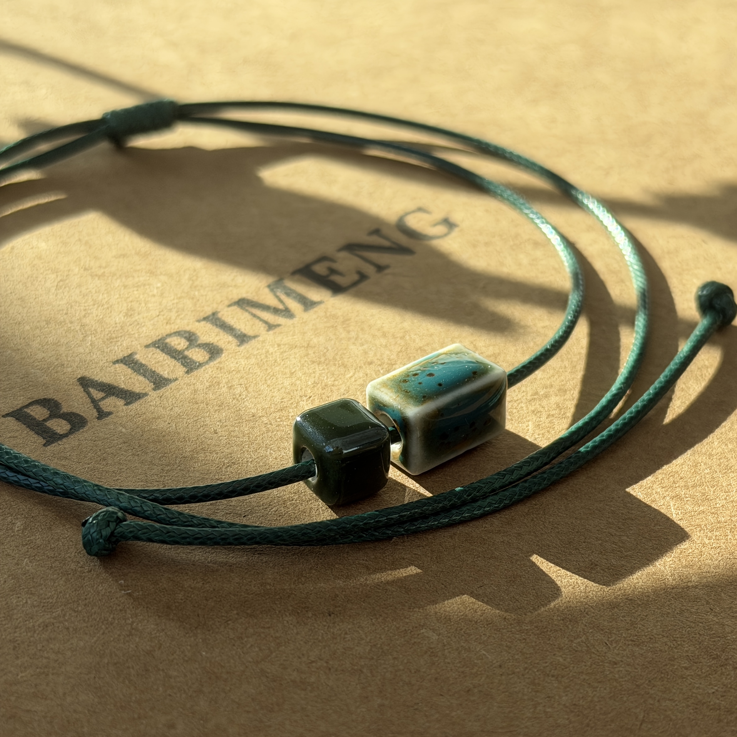 Women's Minimalist Ceramic Block Necklace, Adjustable